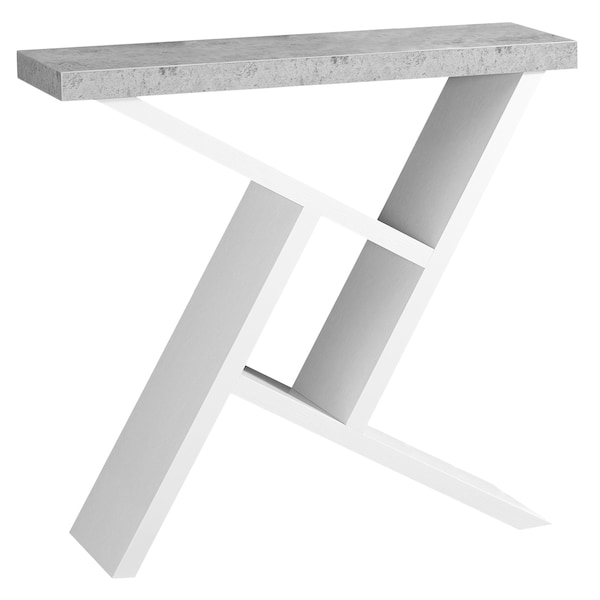 Accent Table, Console, Entryway, Narrow, Sofa, Living Room, Bedroom, Laminate, Grey, White